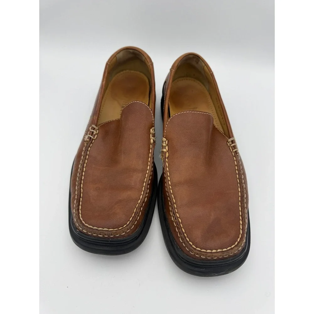 Cole Haan Mens Brown Leather Nike Air Moc Toe Slip On Loafers 07184 Size 9M